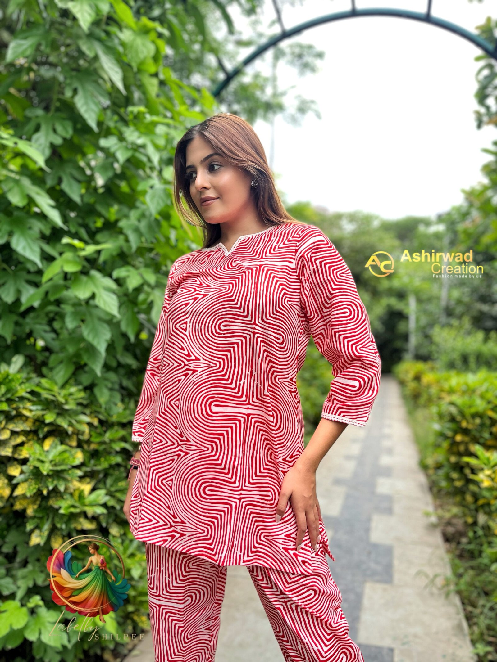 Cotton Kurti Red & White - Image 4